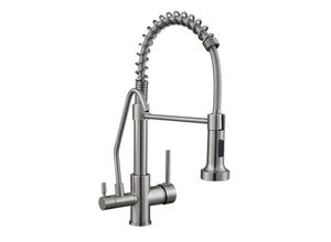 3704785650166 - Rosmmel - 3 wege wasserhahn für osmoseanlage abnehmbar Restaurant Typ von Marte Series gebürstetes Nickel