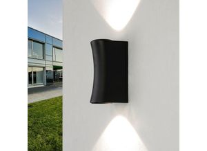3705125034837 - Licht-erlebnisse - led Außenlampe Wand IP54 Schwarz Haus Hof 3000 k Aluminium Up Down Außenwandlampe - Schwarz 3705125034837 - Licht-erlebnisse - led Außenlampe Wand IP54 Schwarz Haus Hof 3000 k Aluminium Up Down Außenwandlampe - Schwarz