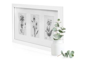 3744607664599 - Casa Chic - Bilderrahmen mit Passepartout 50x23cm Bilderrahmen für Urkunde & Collage Glas Bilderrahmen Fotorahmen Stehend Wandmontage Rahmen