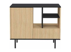 3760037843540 - Temahome Boutique Officielle - Sideboard lord 1 Tür - Helle und schwarze Eiche