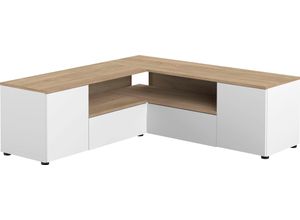 3760037849979 - TV-Bank TEMAHOME Angle TV Tisch Sideboards Gr B H T 130 cm x 45 cm x 40 cm weiß (weiß eichefarben) TV-Sideboards