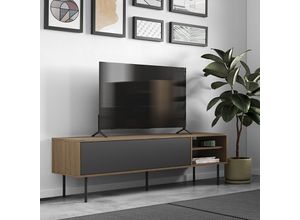 3760037850074 - Lowboard TEMAHOME AMPERE Sideboards Gr B H T 165 cm x 40 cm x 479 cm schwarz (nussbaumfarbig schwarz) Lowboards TV-Board mit Breite 165 cm