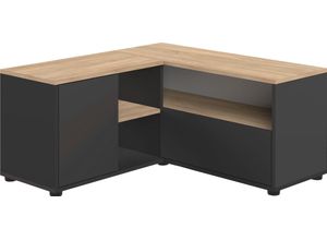 3760037850197 - Lowboard TEMAHOME ANGLE Sideboards Gr B H T 90 cm x 46 cm x 90 cm schwarz (schwarz eichefarbig) Lowboards ideale Ecklösung Schenkelmaße 90x90 cm