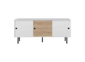 3760037850227 - Temahome Boutique Officielle - Sideboard zip - weiß und natürliche Eiche