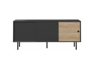 3760037850234 - Temahome Boutique Officielle - Sideboard zip - schwarz und natürliche Eiche