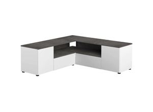 3760037850371 - Temahome - TV-Möbel angle 130 - weiß und beton