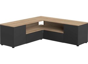 3760037850388 - Lowboard TEMAHOME ANGLE Sideboards Gr B H T 130 cm x 46 cm x 130 cm braun (eichefarbig) Lowboards ideale Ecklösung Schenkelmaße 130x130 cm