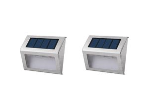 3760119732816 - lumisky 2er-Set LED-Edelstahl-Solarleuchten Wally - (B)10 x (H)8 x (T)3 cm