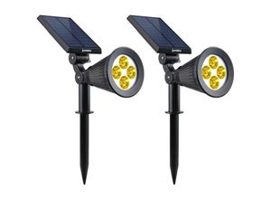 3760119738399 - Lumi Jardin - 2er Set Solar Strahler 100LM 2x spiky warm - Noir