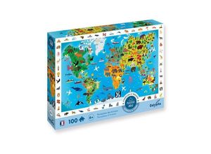 3760124875010 - Calypto - Tierweltkarte 100 XL Teile Puzzle