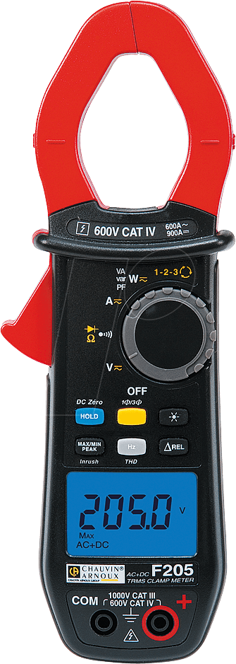 3760171410547 - F205 Stromzange digital cat iii 1000 v cat iv 600 v Anzeige (Counts) 6000 - Chauvin Arnoux