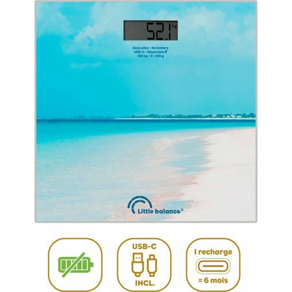 3760240788409 - Digitale Personenwaage Caribe Blau