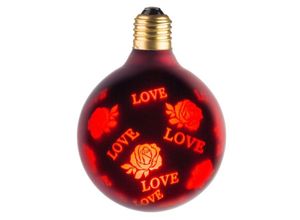 3760257580058 - 30095130001 Ampulle E27 led 05W G95 360° - Ambiance Décorative love rouge - Ecolicht