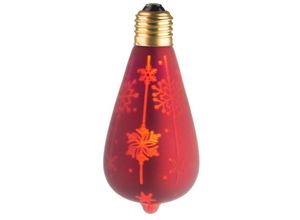 3760257580263 - 30050130002 Ampulle E27 led 05W ST64 360° - Ambiance Décorative neige rouge - Ecolicht