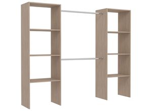 3760285050622 - Concept-usine - Kleiderschrank mit 6 Fächern und 2 Garderoben 220 x 40 x 180 cm elysee - Holz