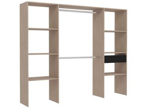 3760285050646 - Kleiderschrank aus Holz mit 6 Fächern 220 x 40 x 180 cm elysee - Holz