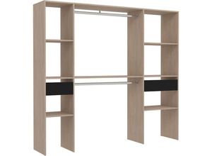 3760285050691 - Concept-usine - Kleiderschrank mit 2 Garderoben 6 Regalfächer und 2 Schubladen elysee - Holz