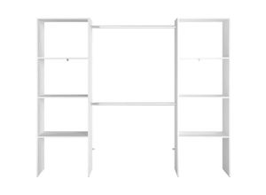 3760313247031 - Concept-usine - Kleiderschrank 6 Fächer 2 Garderoben 220 x 40 x 180 cm weiß elysee - Weiß