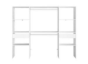 3760313247093 - Concept-usine - Großer Kleiderschrank mit 2 Garderoben 6 Fächern und 2 Schubladen elysee - Weiß