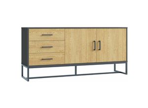 3760313248199 - Concept-usine - Industrielles Sideboard mit 3 Schubladen detroit