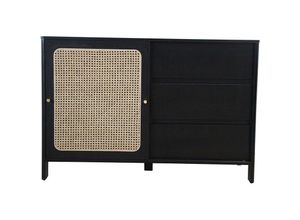 3760313249585 - Concept-usine - Sideboard aus Holz und Rohrgeflecht schwarz bali