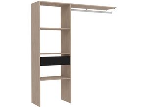 3760313249912 - Concept-usine - Kleiderschrank aus Holz mit 3 Fächern 1 Schublade und Garderobe elysee - Holz