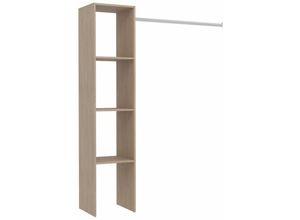 3760313249936 - Concept-usine - Kleiderschrank aus Holz 3 Fächer und Garderobe  138 x 40 x 180 cm elysee