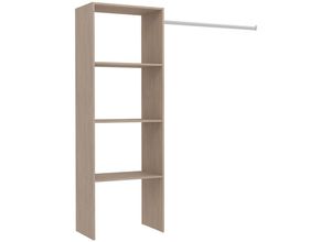 3760313249943 - Concept-usine - Kleiderschrank aus Holz 3 Fächer und Garderobe 160 x 40 x 180 cm elysee