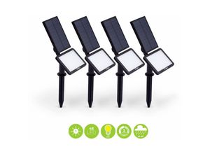 3760326995325 - Alices Garden - 4er Set Solarstrahler 48 LEDs Warmweiß - Warmweiß