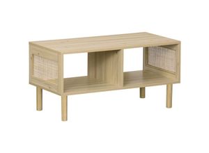 3760326998470 - sweeek - Couchtisch oder TV-Möbel mit Rohrgeflecht 80cm - Natur