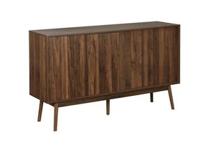 3760350657381 - Alices Garden - sweeek - Skandinavisches Sideboard mit Holzdekor - Dunkles Holz