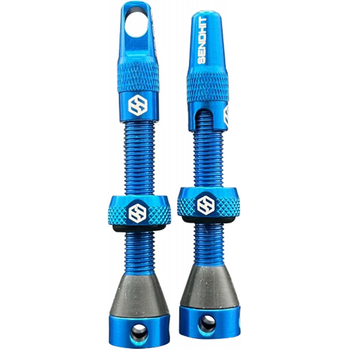 3770012688059 - Tubeless Ventile 44mm Blau Aluminium Horizontalbohrung für Reifeneinsätze MTB