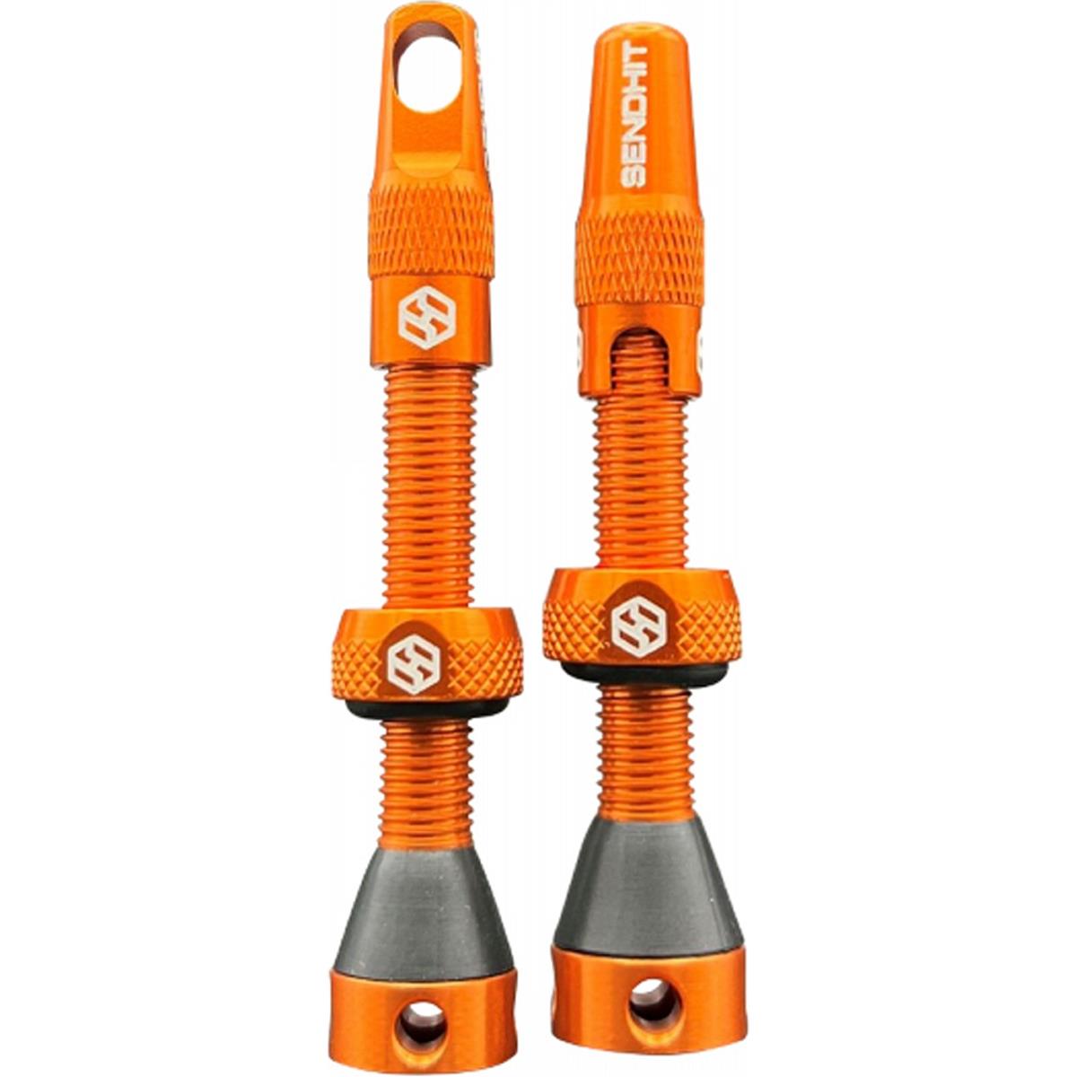 3770012688097 - Tubeless-Ventile 44mm aus Aluminium in Orange kompatibel mit Einsätzen - Zubehör inklusive