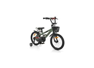 3800146202828 - Byox Kinderfahrrad Challenge 18 Zoll Frontkorb Flasche Stützräder ab 5 Jahre grün