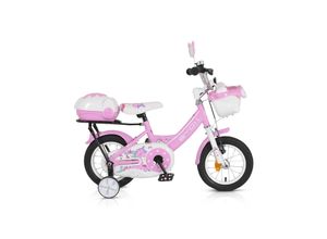 3800146203047 - Byox Kinderfahrrad 1202 12 Zoll mit Stützräder Körbe Rückspiegel Klingel rosa