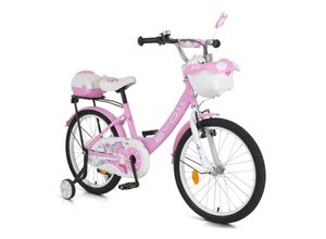 3800146203085 - Byox Kinderfahrrad 20 Zoll 2002 Stützräder Klingel Höhe einstellbar Körbe rosa