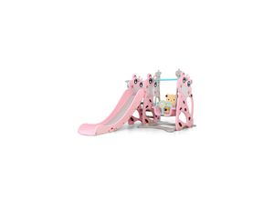 3800146220389 - Moni Kinderrutsche mit Schaukel Miki HBS18019 Basketballkorb verstellbar rosa