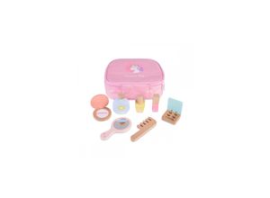 3800146221560 - Holz-Spielzeug Kosmetik-Set 4502 Tasche mit 7 Teilen Spiegel Kamm Parfüm rosa