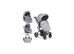 3800146235628 - Kinderwagen Ellada 3 in 1 Babyschale Babywanne Sportsitz klappbar grau