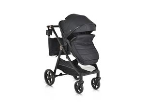 3800146236199 - Kinderwagen 2 in 1 Tokyo 22 kg umbaubar Wickeltasche Stoßdämpfer klappbar schwarz