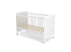 3800146249533 - Babybett 2 in 1 Gitterbett Albero Kinderbett 120 x 60 cm Holz 3 Ebenen weiß