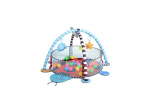 3800146267841 - Spielbogen Ladyfly 2 in 1 Krabbeldecke Bällebad 30 Bälle Stofftiere blau