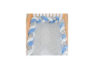 3800146267933 - Bettnestchen Braidy geflochten Bettumrandung 220 x 13 x 35 cm blau