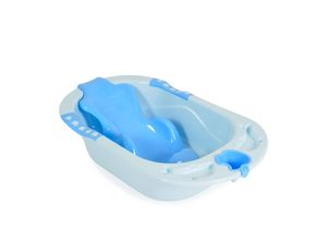 3800146270018 - Babybadewanne Larissa 89 cm herausnehmbarer Badesitz Wasserablauf blau