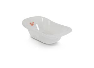 3800146270148 - Babybadewanne Omar 90 cm Transparent Wasserablauf Ablagefächer für Zubehör weiß