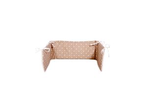 3800151926207 - Babybett-Nestchen L 145 x B 27 cm Bettumrandung aus 100% Baumwolle beige Krone