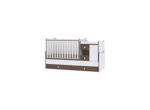 3800151957348 - Babybett Jugendbett 3 in 1 Mini Max umbaubar für 2 Kinder gleichzeitig dunkelbraun