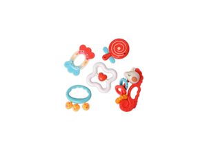 3800151969280 - Babyrassel-Set 5-teilig Greifling Beißring verschiedene Motive ab Geburt bunt