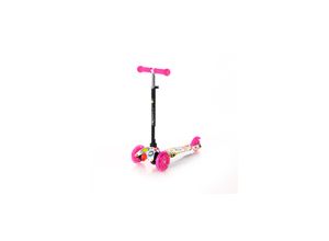 3800151972662 - Kinderroller Mini klappbar verstellbar PU Räder leuchten ABEC-7 Bremse rosa pink