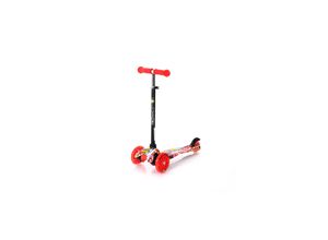 3800151972679 - Kinderroller Mini klappbar verstellbar PU Räder leuchten ABEC-7 Bremse rot schwarz